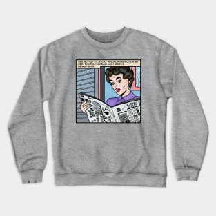 Introvert Comic Woman Reads Newspaper Crewneck Sweatshirt